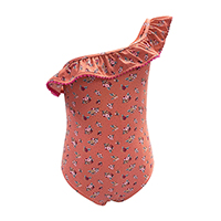 GIRLS ONE SHOULDER RUFFLED SWIMSUIT