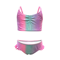 GIRLS MERMAID SPARKLE SWIM CAMI CROP AND BRIEF SET