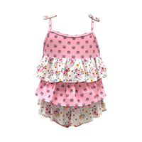 GIRLS MIX & MATCH RUFFLES LAYERING SWIMSUIT