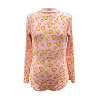 GIRLS HEART LEOPARD LONG SLEEVE RASH GUARD