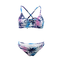 GIRLS TIE FRONT BIKINI TOP AND BRIEF SET