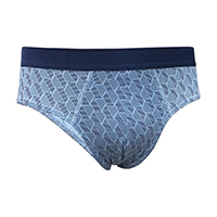 MENS GEOS PRINT BLUE BRIEF