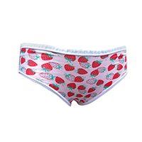 GIRLS STRAWBERRY PRINT FRILLS WAIST BRIEF